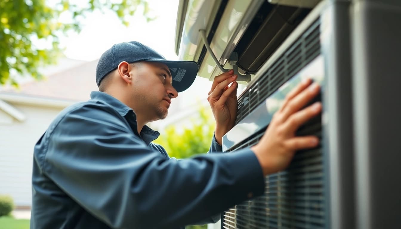AC Repair Tampa service by a professional technician in a residential area.