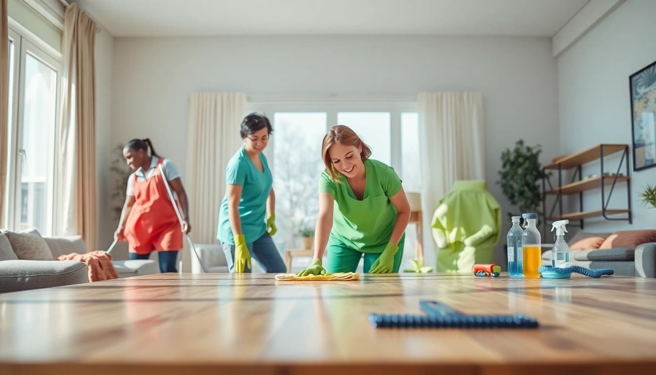 Providing expert cleaning services calgary with a professional touch in a bright living room.