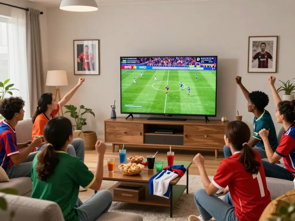 Cà Khịa TV football enthusiasts celebrating a live match in full HD