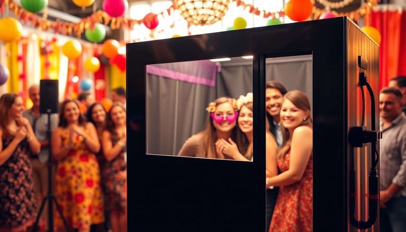 Experience fun with our photo booth rental chicago at lively events, capturing joyful moments.