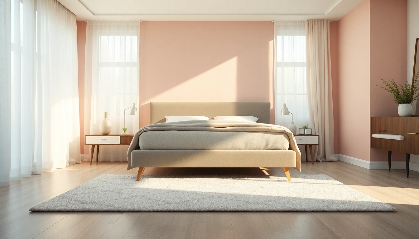 Explore a stylish king size bed frame in a modern, bright bedroom with elegant decor.