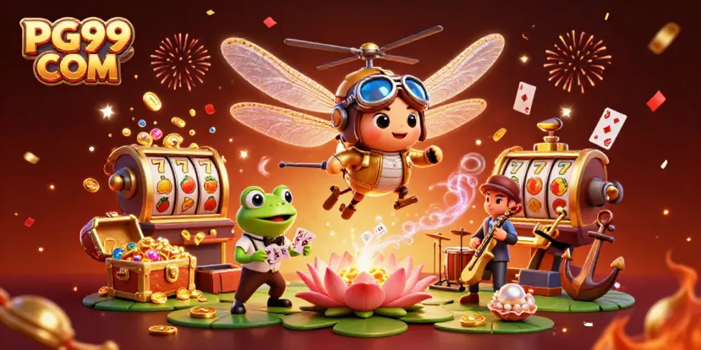 Experience thrilling gaming adventures with PG99 COM at a vibrant lily pad casino.
