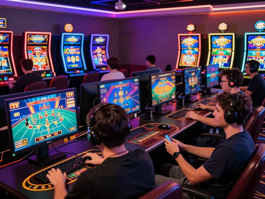Exciting gaming atmosphere at go88 with players enjoying live games and vibrant graphics.