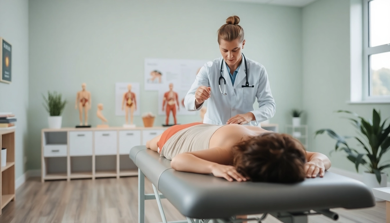 Demonstrating effective techniques for back pain relief in a professional setting.