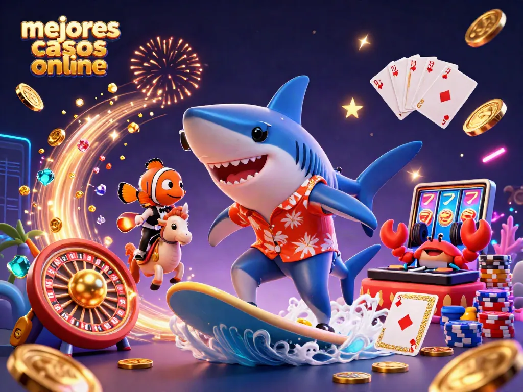 Conoce los mejores casinos online con diversión asegurada en esta ilustración vibrante y emocionante.