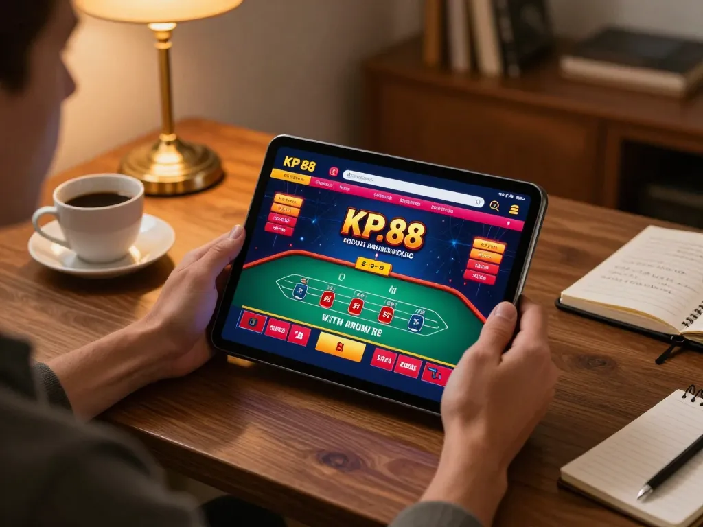 Player engaging with KP 88's online blackjack game, showcasing a responsible gaming setup