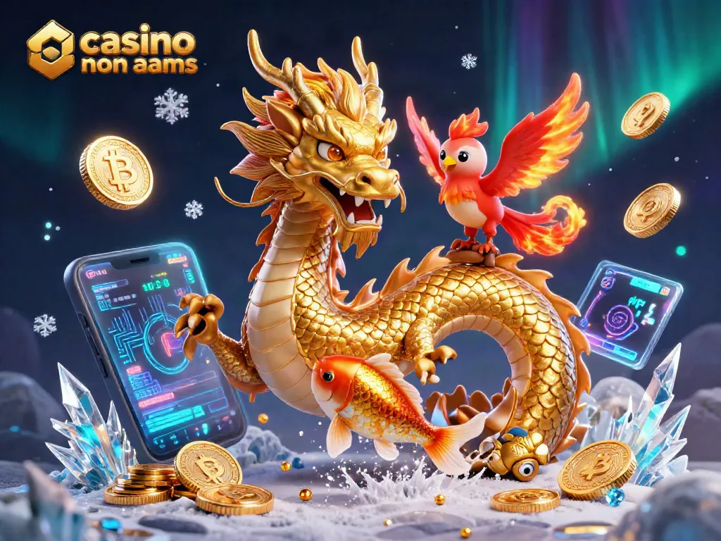 Giocatori che si divertono nei casino senza AAMS tra giochi e monete d'oro scintillanti.
