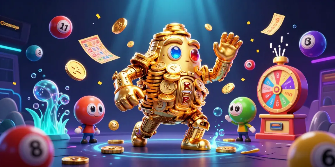 Cocomaya showcases an ultra-detailed 3D casino scene with a golden golem made of coins and vibrant gaming elements.