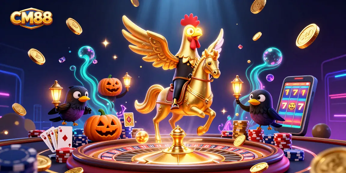Experience exciting gameplay at CM88 with vibrant characters, golden coins, and a lively casino atmosphere.