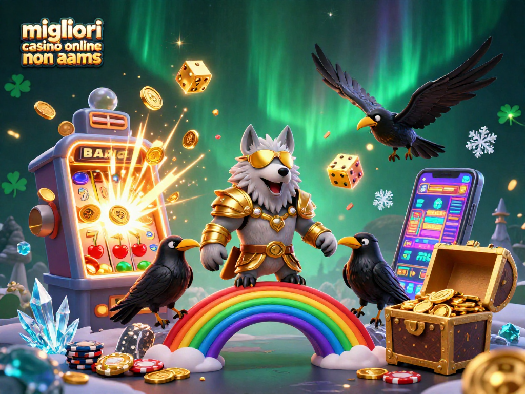 Immagine di un lupo ispirato alla mitologia norrena a caccia nei migliori casinò online non AAMS con ricchi premi e giochi innovativi.