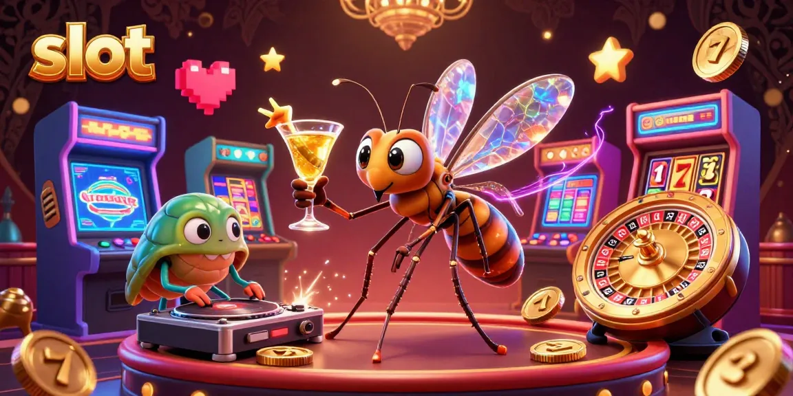 Spin the slot reels in a thrilling casino atmosphere featuring vibrant characters and game elements.