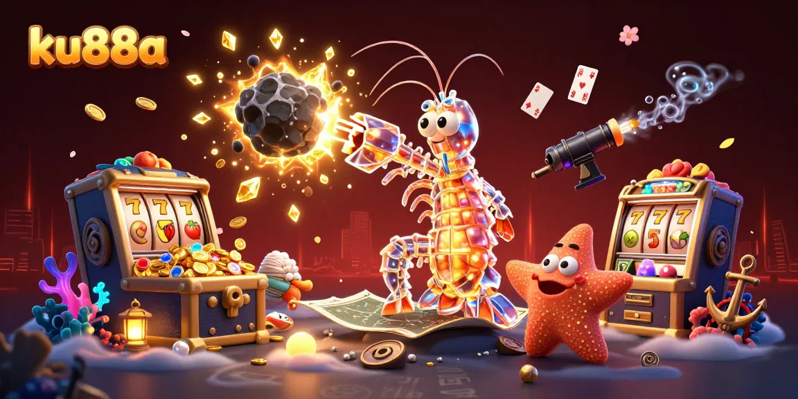 Experience thrilling jackpot wins at ku88a with an exciting 3D casino adventure illustration.