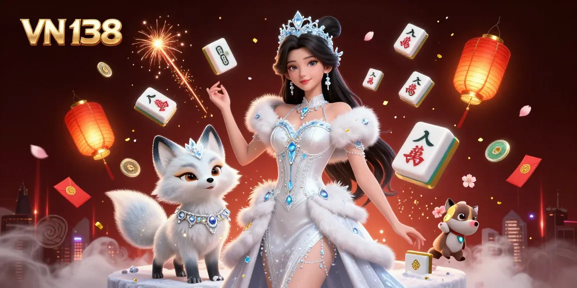 Engage in thrilling gaming at VN 138 with a captivating 3D illustration showcasing exciting online casino elements.