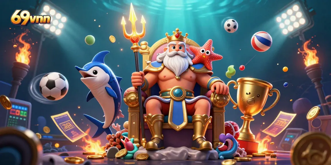 Engage with dynamic betting at 69vnn, featuring vibrant sports elements and entertaining characters.
