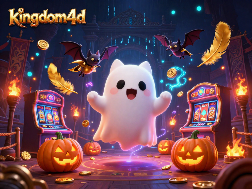 Menggali peluang menang togel dengan kingdom4d, dikelilingi karakter seru dan detail kasino.