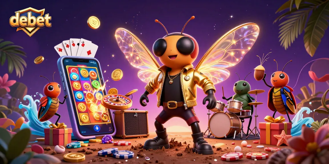 Experience the debet thrill with a vibrant casino scene featuring dynamic characters and exciting game elements.