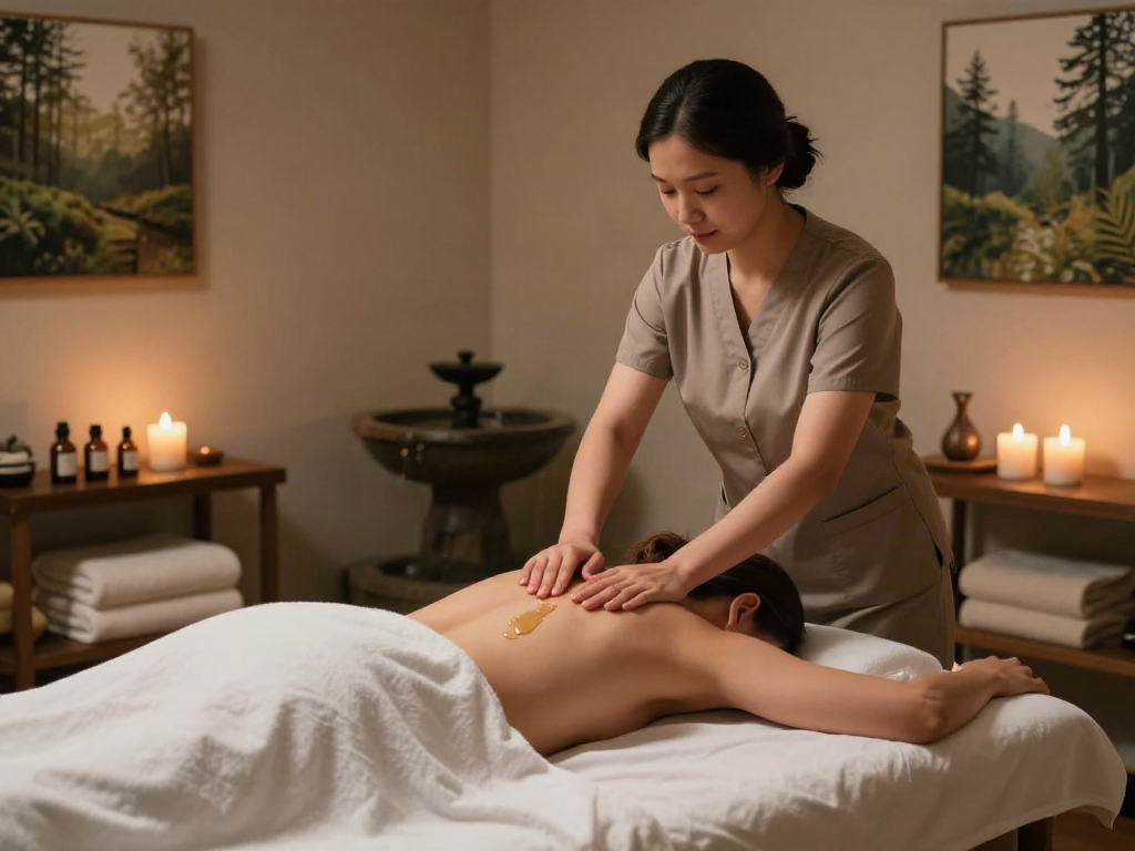 Relaxing 분당출장안마 session with a professional therapist in a calming atmosphere.