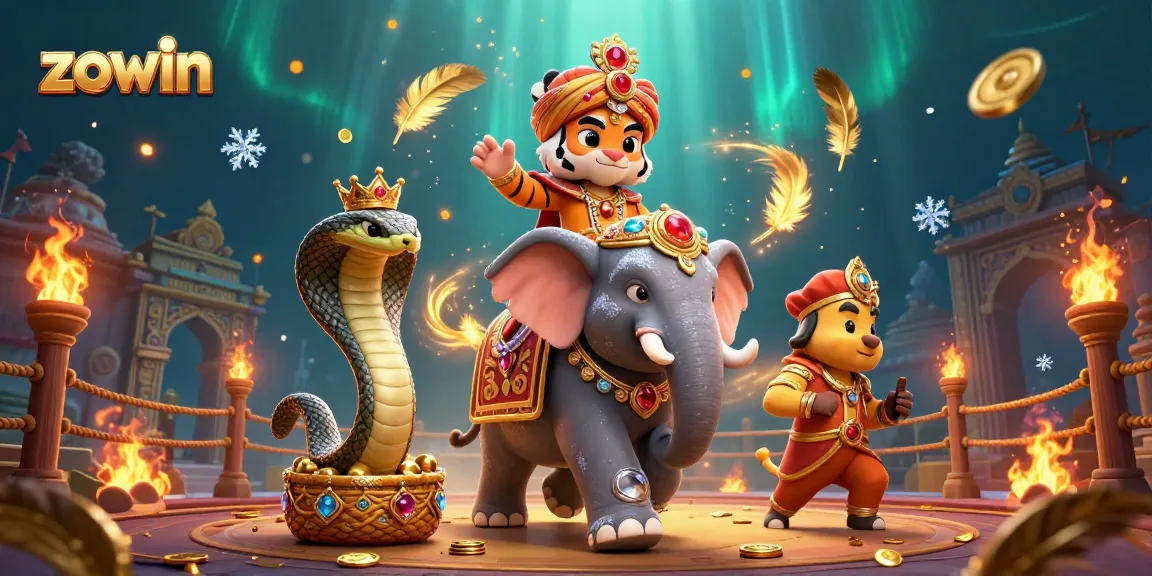 Experience the thrill of gambling with zowin in this vibrant, 3D casino illustration.