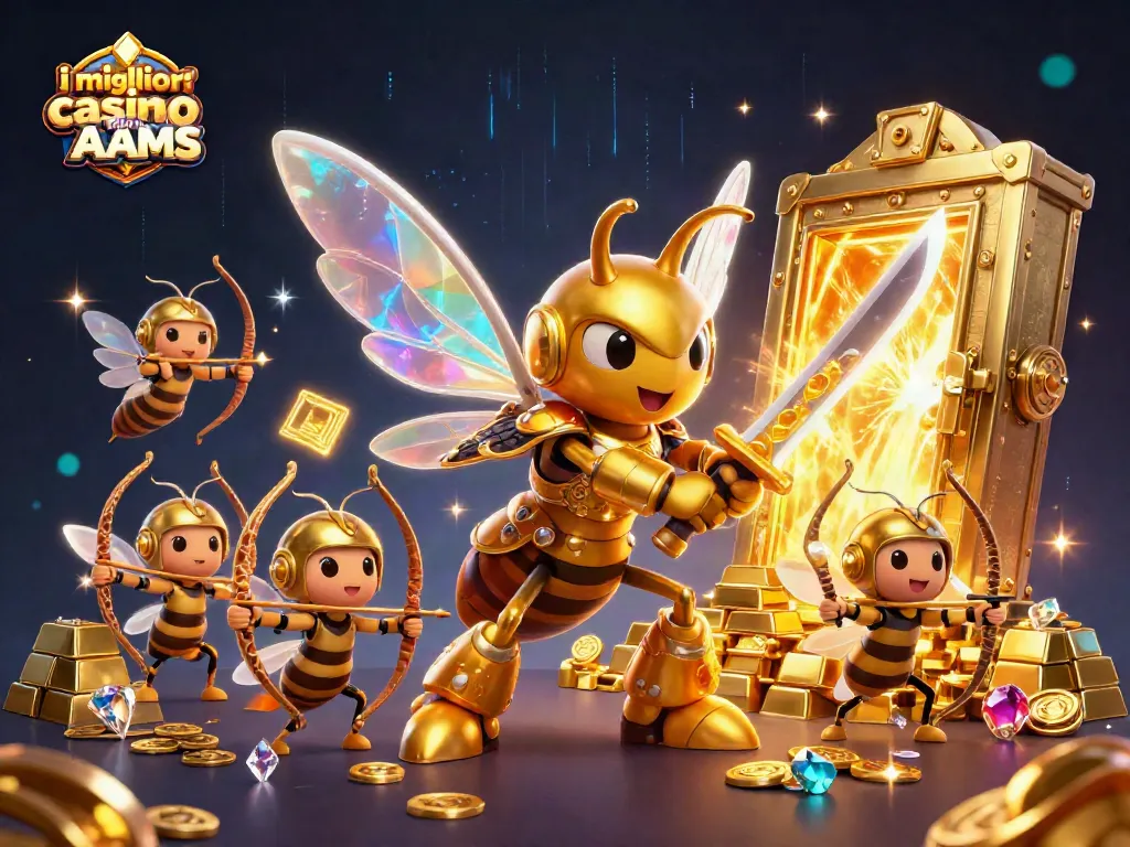 Scopri i migliori casino non AAMS con un'illustrazione vivace e dettagliata che rappresenta l'intrattenimento e le vincite nel gioco.
