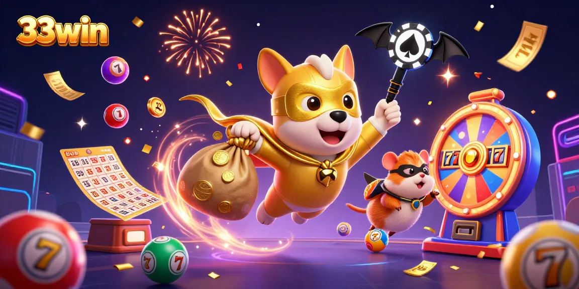 Engage in thrilling gameplay at 33win with dynamic gaming elements showcasing jackpots and vibrant casino activities.