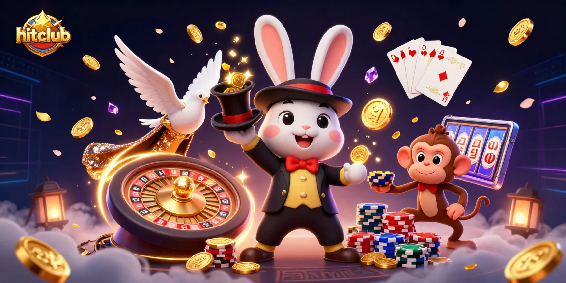 Join the excitement at hitclub, where a magical rabbit reveals hidden treasures from a top hat!