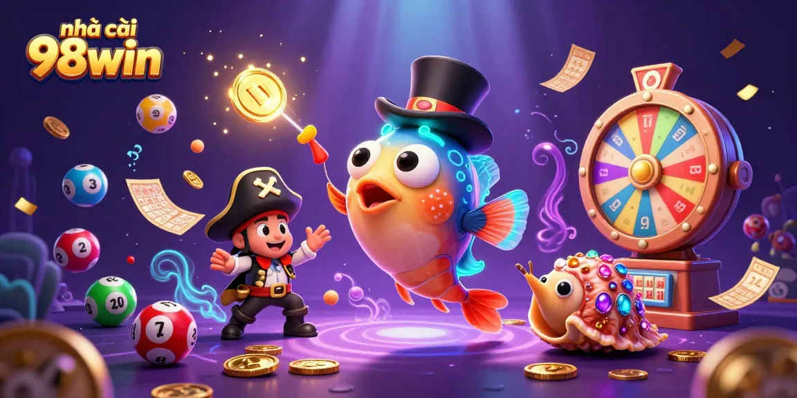 Engage with playful treasures under the sea at nhà cái 98win, featuring vibrant lottery elements.