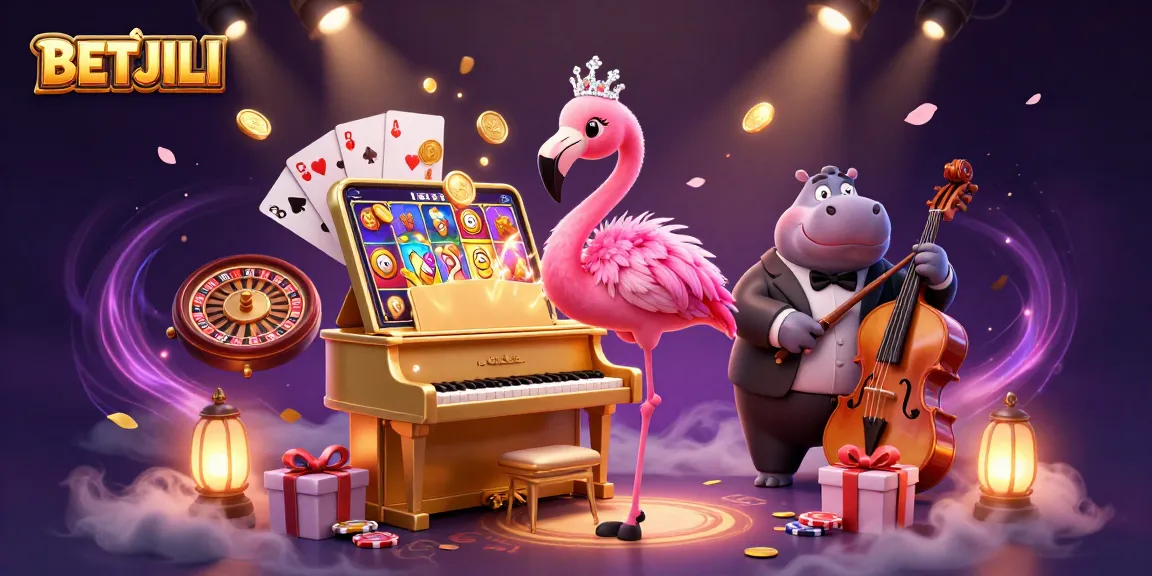 Experience BETJILI's lively casino atmosphere with vibrant characters and classic gaming elements.