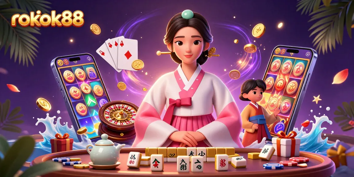 Experience thrilling gaming action with rokok88, featuring vibrant slot games and poker elements.