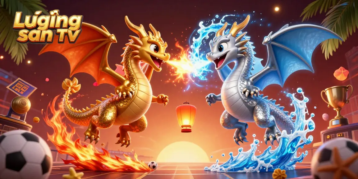 Lương sơn TV enhances sports betting excitement with energetic dragon imagery and casino elements.