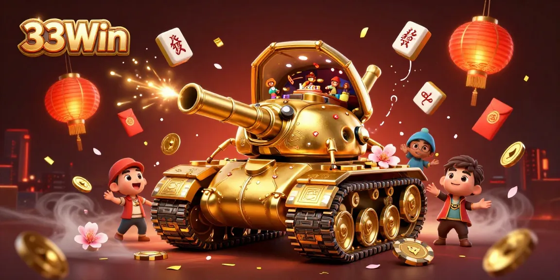 Experience 33Win's miniature casino adventure with vibrant characters and festive gaming elements.