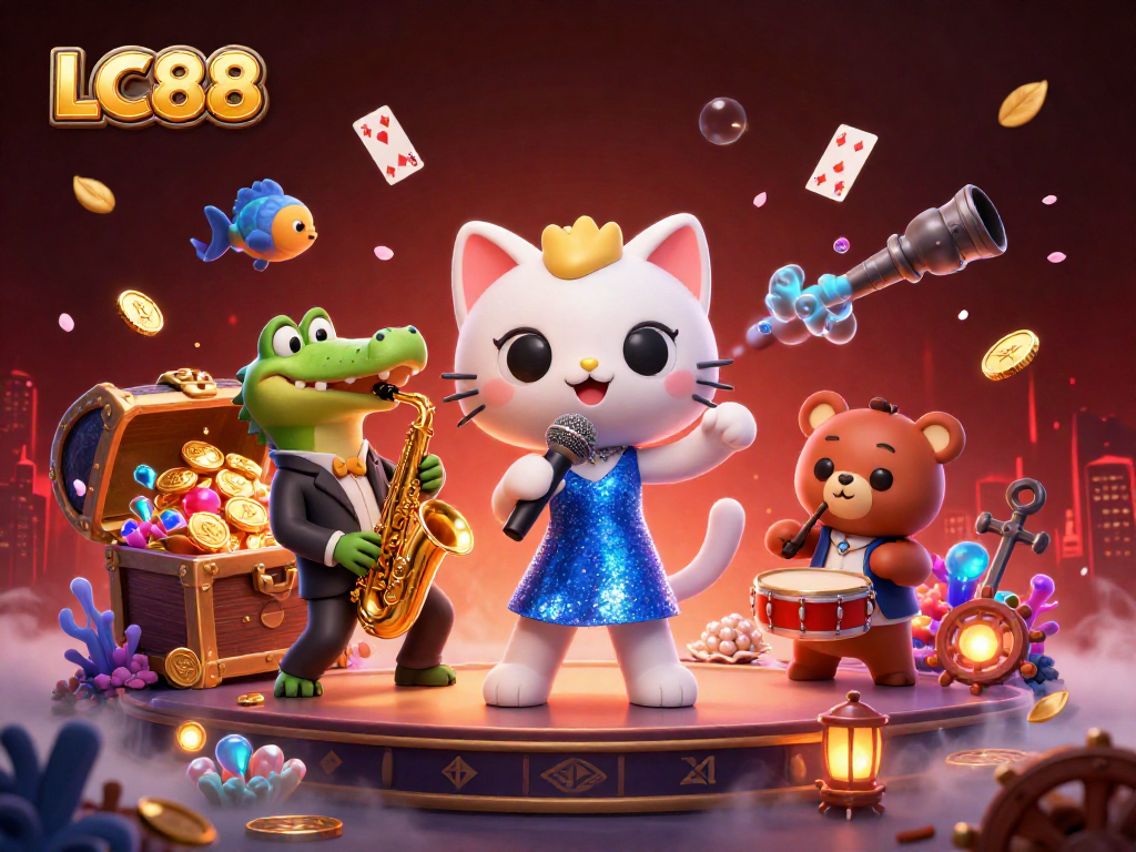 Experience winning moments at LC88's vibrant online casino with 3D immersive characters.
