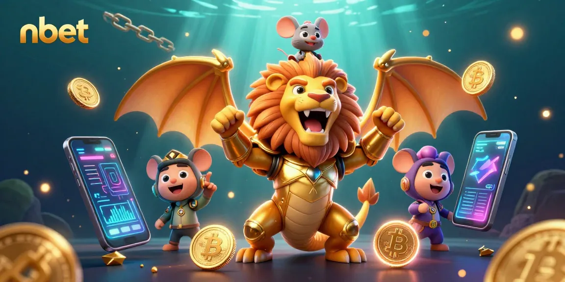 Engage with nbet's thrilling casino experience featuring a triumphant chimera and crypto elements.