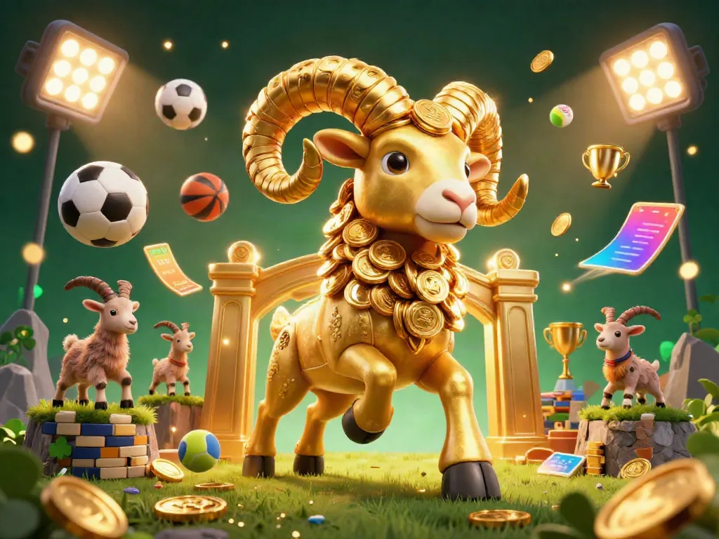 Experience thrilling gameplay at DA88 with a dynamic 3D scene showcasing sports betting excitement and gold-rich elements.