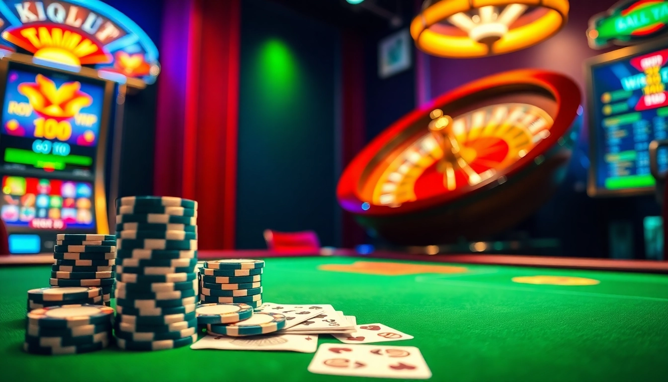 Experience the thrill of go99 vip with vibrant casino elements and luxurious gaming setups.