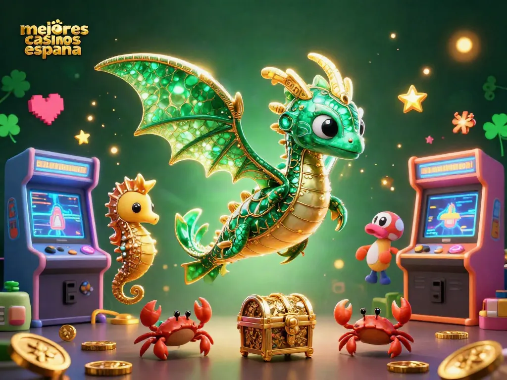 Experimenta la emoción de jugar en los mejores casinos España con un dragón y tesoros deslumbrantes.