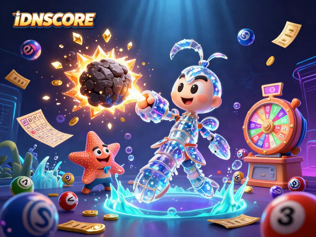 IDNSCORE unleashes excitement with vibrant 3D lottery elements and rewarding visuals.