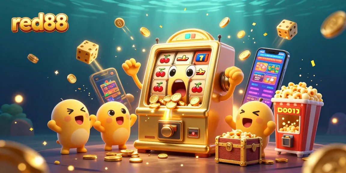 Watch red88 jackpot excitement unfold with vibrant casino characters and golden symbols!
