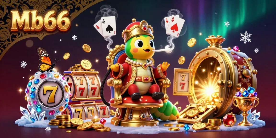 Win big with Mb66 in this vibrant 3D casino scene filled with slot machines and jackpot excitement.