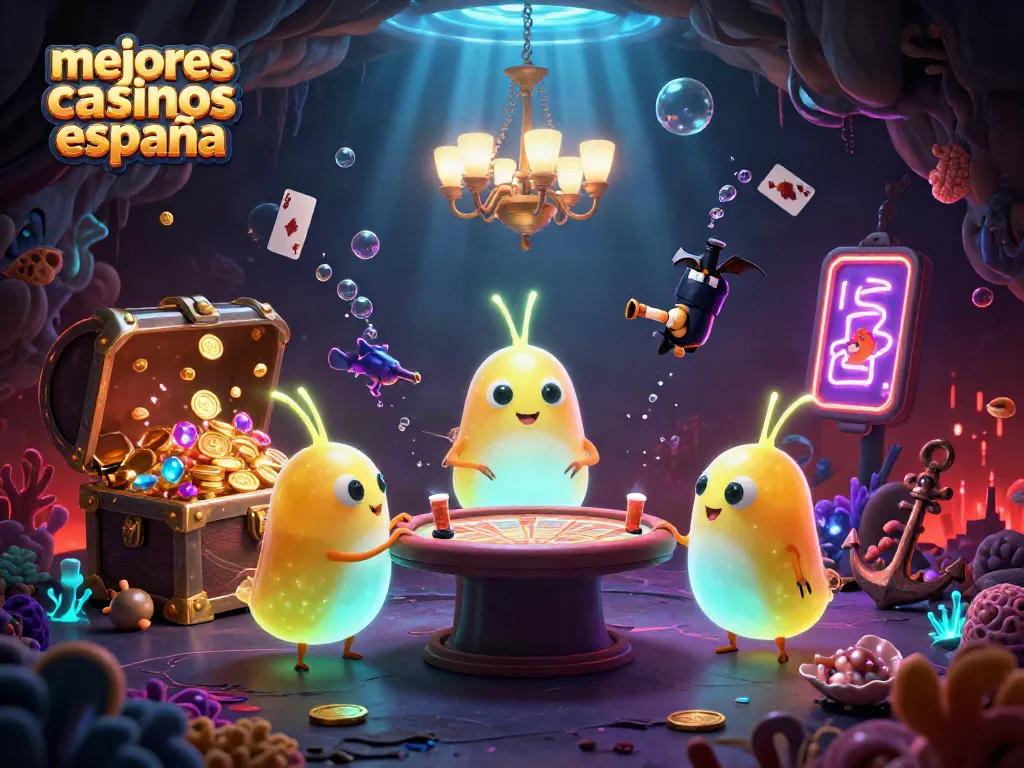 Ilumina el mundo de los mejores casinos España con nuestra encantadora escena de casino submarino.