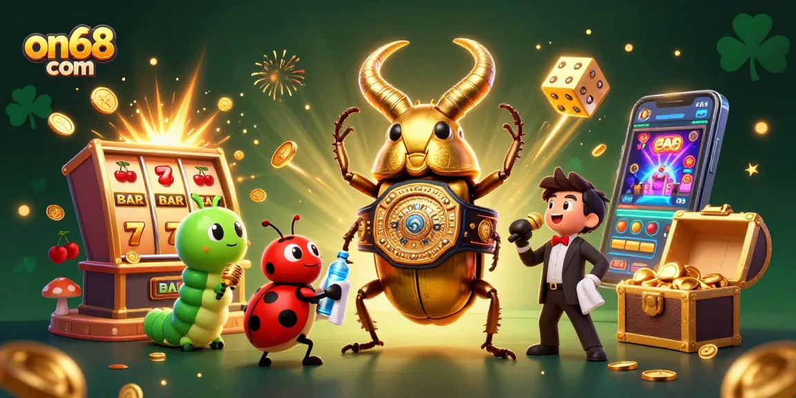 Experience thrilling gaming at on68 com with a vibrant 3D casino scene featuring epic jackpot moments.