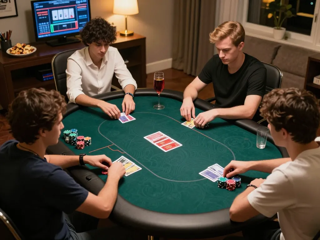 Players engaging in an exciting online poker game, showcasing strategies on god55vn.