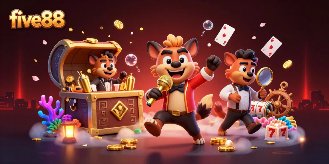 Join the fun at five88 as hyenas entertain in a vibrant casino filled with treasures and games.
