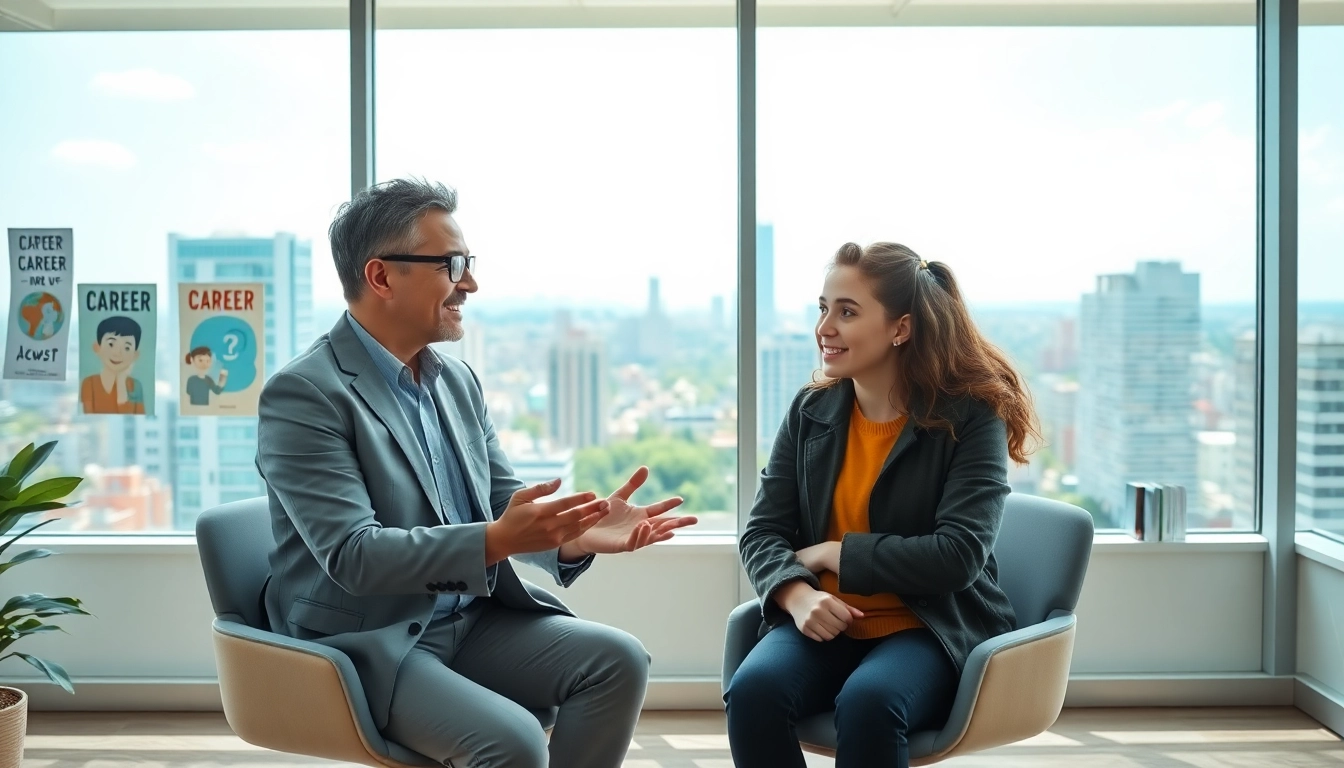 How to find my perfect career path with guidance from a professional consultant in an inspiring office.
