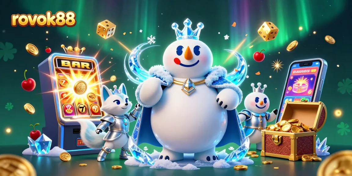 Win big with rokok88 and enjoy a vibrant casino scene featuring exciting slots and animated characters.