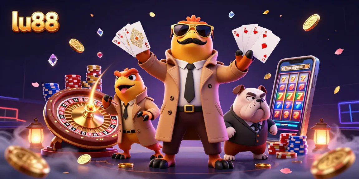 Experience luxury gaming at lu88 with raptors disguised as patrons entering a casino lounge.