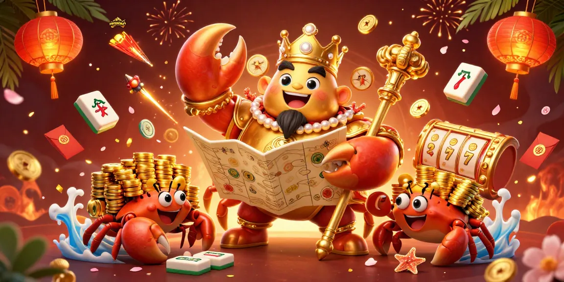 Join the action at phimhayok with our golden crab emperor in a vibrant casino scene, showcasing thrilling slot play.