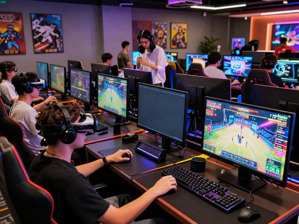 Exciting ku88 casino gaming lounge with players immersed in action.