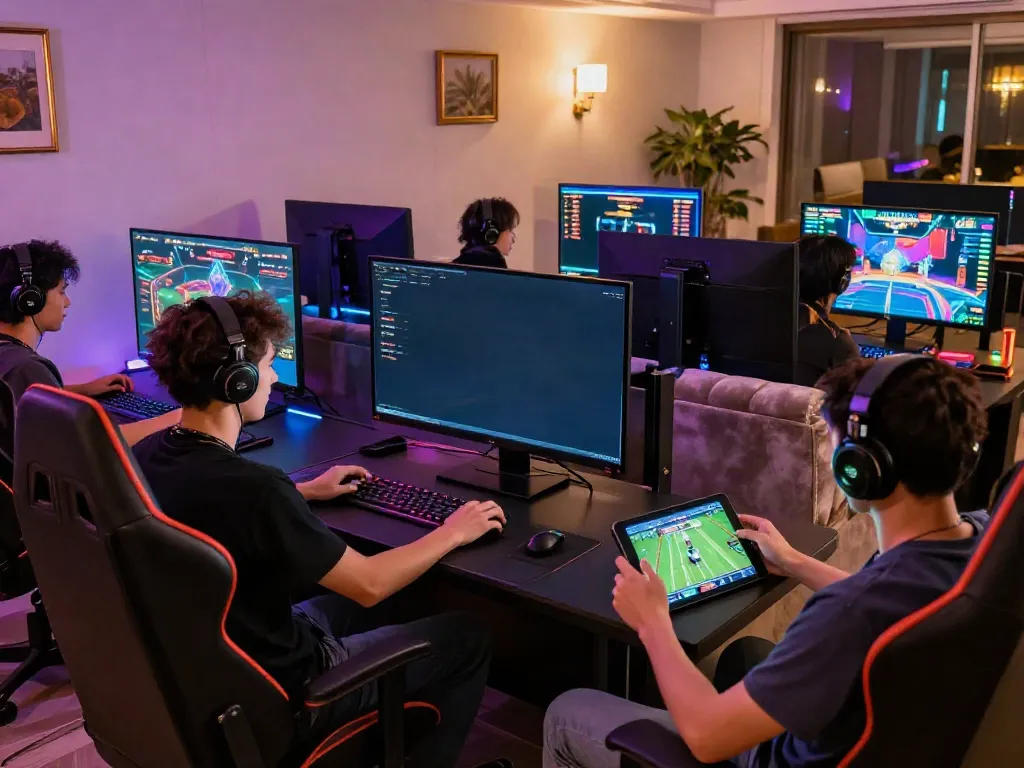 Experience online gaming excitement at https://five88bet.org/ with vibrant decor and engaged players.