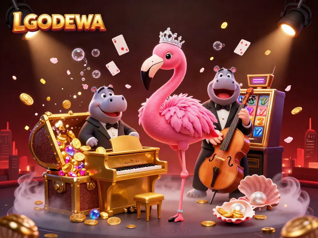 Experience thrilling moments at LGODEWA with vibrant casino characters and exciting gaming elements.