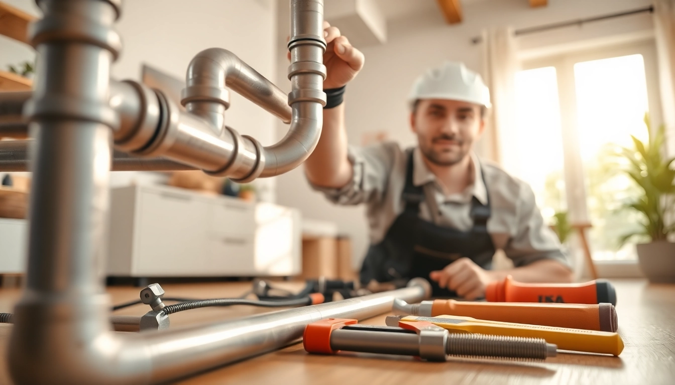 Efficient whole house repiping services Tampa performed by a skilled plumber in a modern setting.
